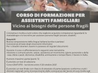 “Formare chi cura”: al via il Corso di formazione per assistenti famigliari