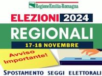 ELEZIONI REGIONALI 17-18 NOVEMBRE 2024 TRASFERIMENTO TEMPORANEO DELLE SEZIONI ELETTORALI NR. 26-27-30