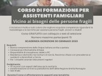 Welfare a febbraio e marzo nuova edizione del Corso di formazione per assistenti famigliari.