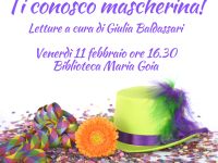 Letture e laboratorio per bambini sul Carnevale.